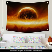 Burning And Exploding Planet Earth Wall Art 54410581