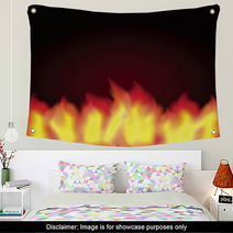Burning Flames Background Illustration Wall Art 47886829