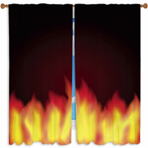 Burning Flames Background Illustration Window Curtains 47886829