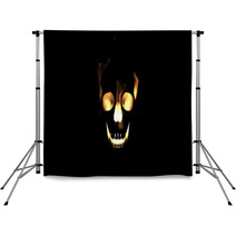 Burning Skull Animation Loop Backdrops 143728654