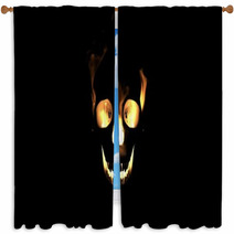 Burning Skull Animation Loop Window Curtains 143728654