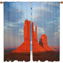 Butte At Sunset In Monument Valley Window Curtains 60855520