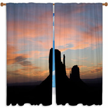 Buttes At Sunrise In Monument Valley Window Curtains 60855543