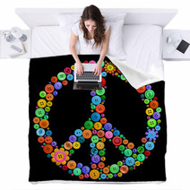 Button Peace Sign Blankets 38001265