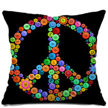 Button Peace Sign Pillows 38001265