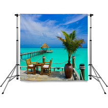 Cafe On The Beach Backdrops 14077352