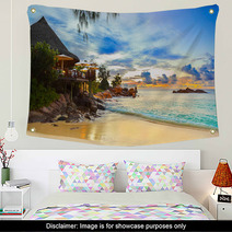 Cafe On Tropical Beach At Sunset Wall Art 41626895