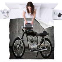 Cafe Racer Motorcycle Blankets 49447396