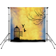 Cage For Bird Backdrops 53132468