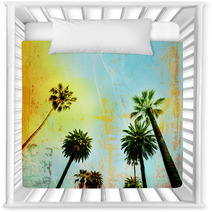 California Beach Art Palm Trees Background Nursery Decor 87091112