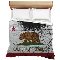 California Flag Grunged Bedding 84282434