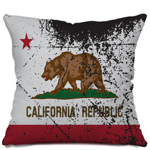 California Flag Grunged Pillows 84282434