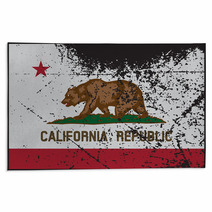 California Flag Grunged Rugs 84282434