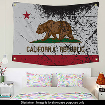 California Flag Grunged Wall Art 84282434