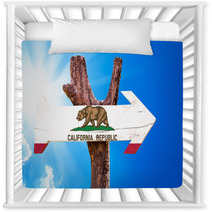California Flag Wooden Sign With Sky Background Nursery Decor 82949568