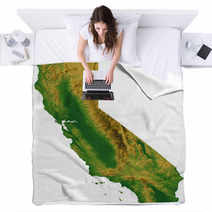 California Map With Terrain Blankets 8573921