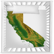 California Map With Terrain Nursery Decor 8573921