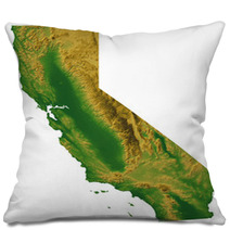 California Map With Terrain Pillows 8573921