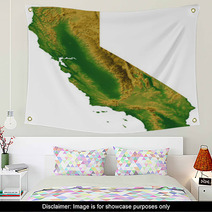 California Map With Terrain Wall Art 8573921