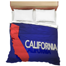 California Red State Map Ca Word Name 3d Illustration Bedding 139471532