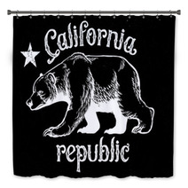 California Republic Bear In Dirty Texture Style Texture Are Easi Bath Decor 135522761