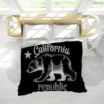 California Republic Bear In Dirty Texture Style Texture Are Easi Bedding 135522761