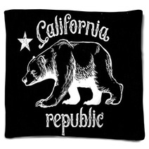 California Republic Bear In Dirty Texture Style Texture Are Easi Blankets 135522761