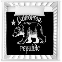 California Republic Bear In Dirty Texture Style Texture Are Easi Nursery Decor 135522761