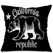 California Republic Bear In Dirty Texture Style Texture Are Easi Pillows 135522761