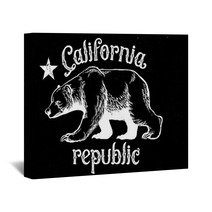 California Republic Bear In Dirty Texture Style Texture Are Easi Wall Art 135522761