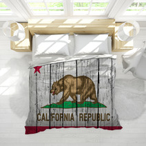 California State Flag Grunge Background Bedding 80449528