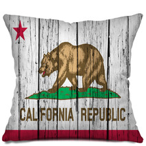 California State Flag Grunge Background Pillows 80449528
