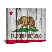 California State Flag Grunge Background Wall Art 80449528