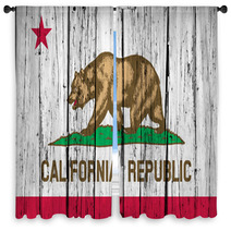 California State Flag Grunge Background Window Curtains 80449528