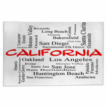 California State Word Cloud Concept In Red Caps Rugs 61175422