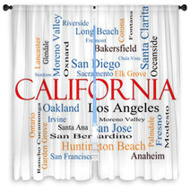 California State Word Cloud Concept Window Curtains 61175318