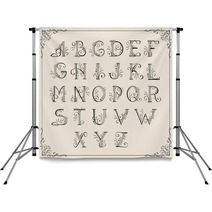Calligraphic Alphabet Backdrops 32563158