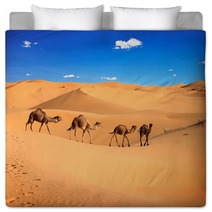 Camel Caravan In The Sahara Desert, Morocco Bedding 56897769