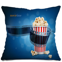 Camera Film Strip And Popcorn. Pillows 64253579