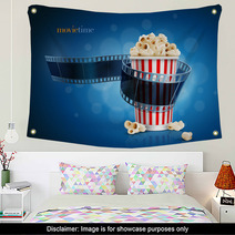 Camera Film Strip And Popcorn. Wall Art 64253579