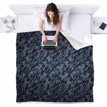 Camouflage Pattern Background - A Background With Camouflage Texture In Dark Colors. Blankets 93025477