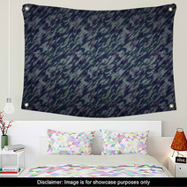 Camouflage Pattern Background - A Background With Camouflage Texture In Dark Colors. Wall Art 93025477