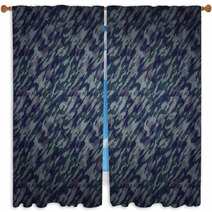 Camouflage Pattern Background - A Background With Camouflage Texture In Dark Colors. Window Curtains 93025477