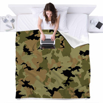 Camouflage Pattern In Brown Tones Blankets 122895131
