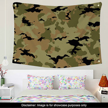 Camouflage Pattern In Brown Tones Wall Art 122895131