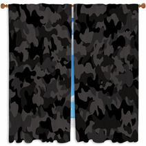 Camouflage Pattern Seamless Grey Guerilla Window Curtains 106172605