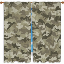 Camouflage Pattern Seamless Woodland Window Curtains 90426916