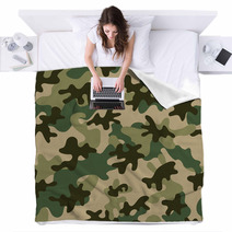 Camouflage Seamless Pattern Blankets 55112311