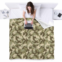 Camouflage Seamless Pattern Blankets 71725896
