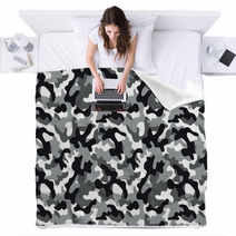 Camouflage Seamless Pattern Blankets 71725902